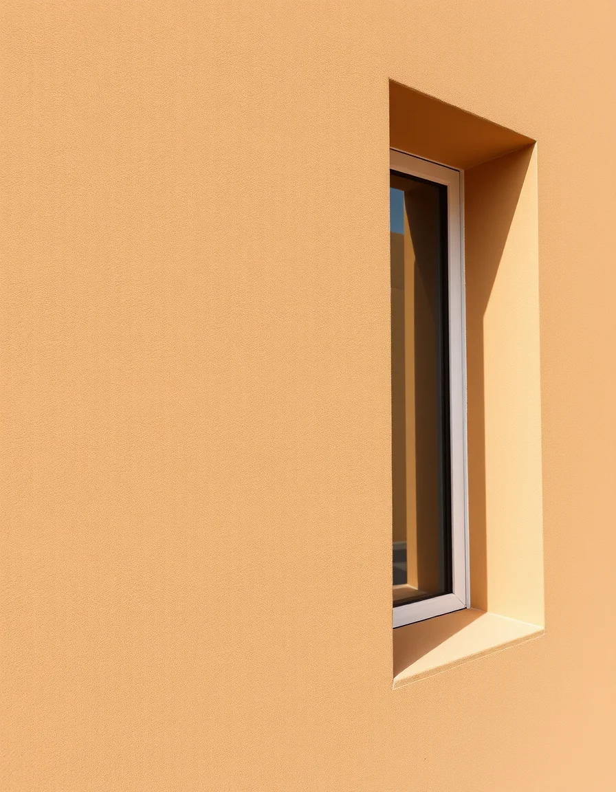 Rendered wall detail in warm light