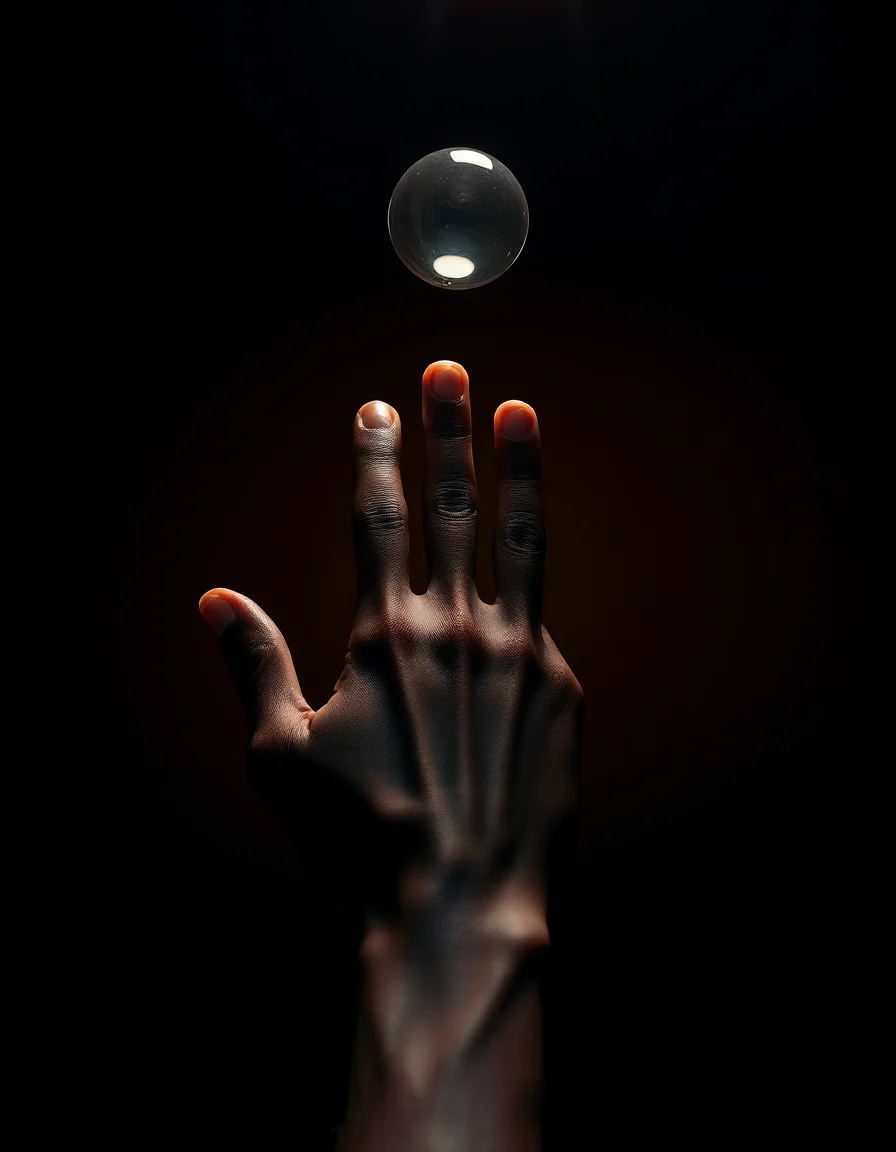 A hand hovering under the floating coaster