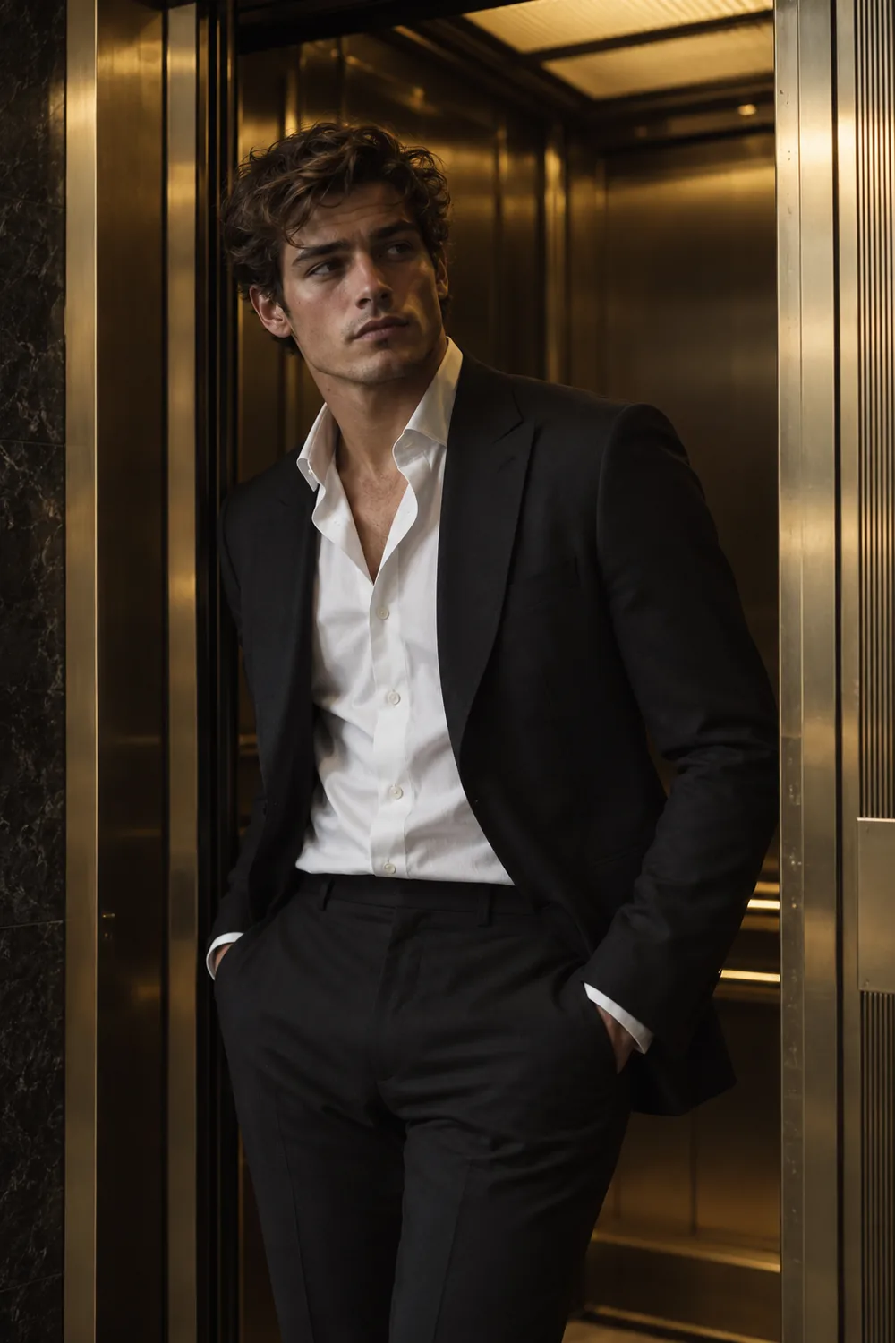 Driver in a dark suit