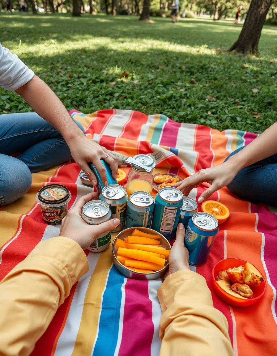 Picnic with cans