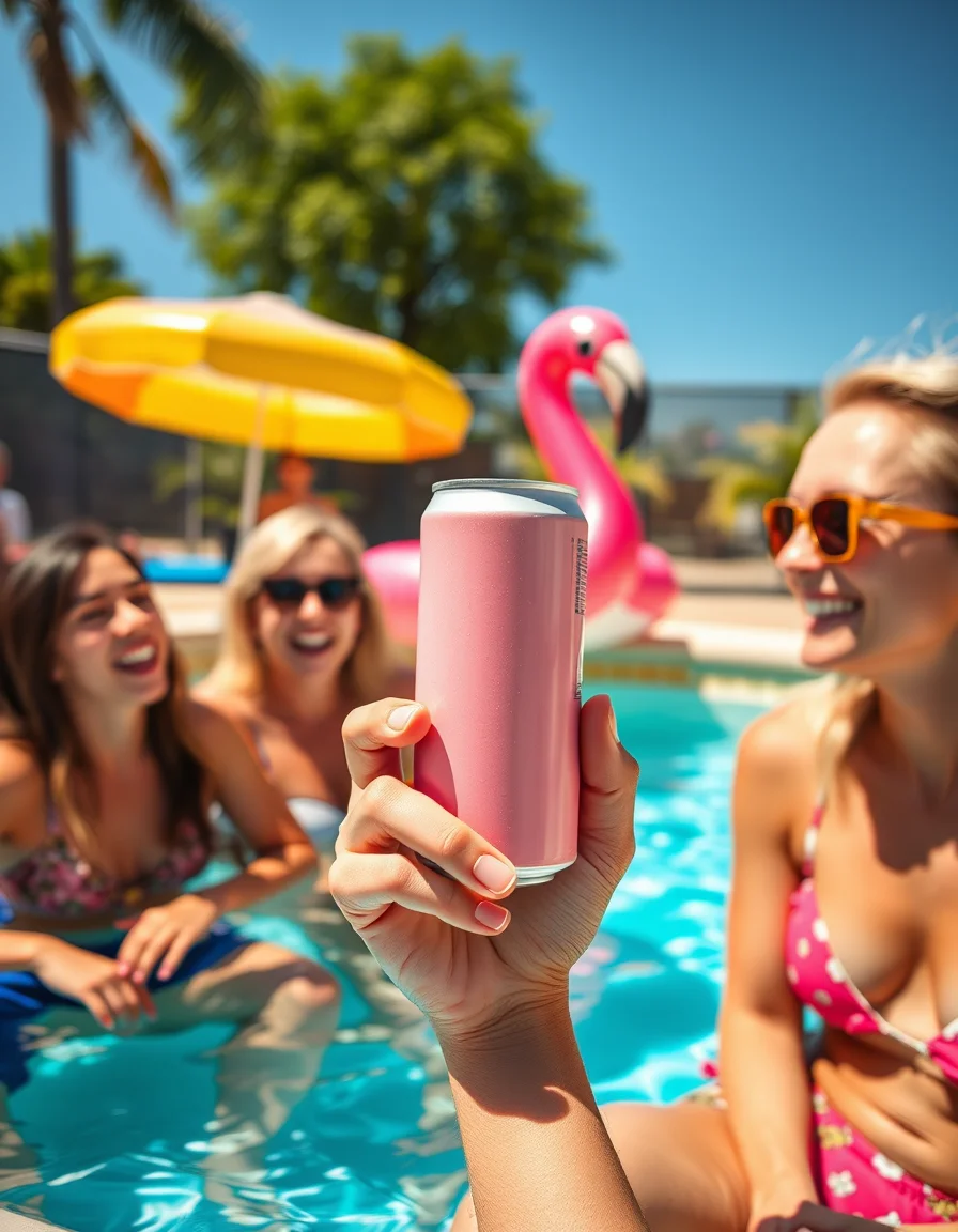 Friends at a pool