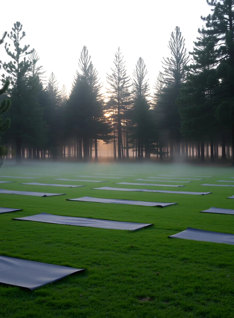 Yoga lawn at sunrise